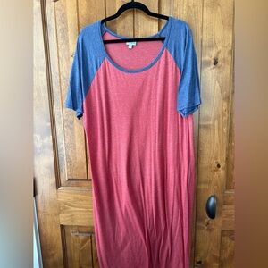 LuLaRoe Julia Dress 3X Pink GUC